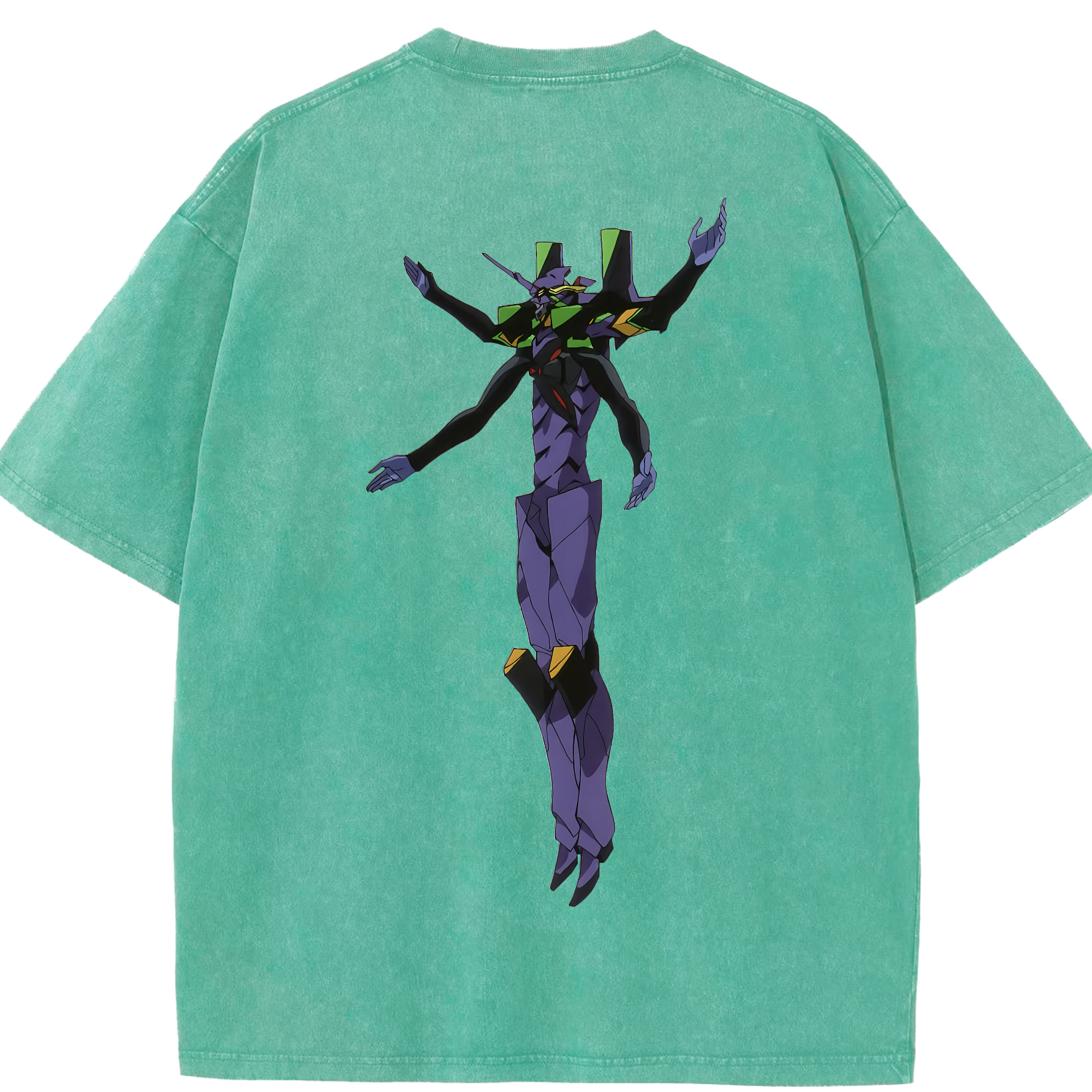 （画像用） EVA 新世紀エヴァンゲリオン 綿100% ヴィンテージ風 半袖Tシャツ（背面プリント）
